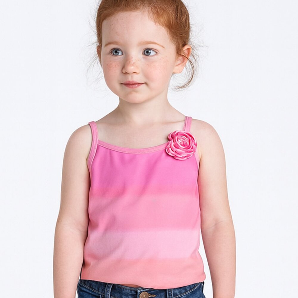 Wonder Nation Toddler Girls Ombre Tankini Swim Top Rose Detail 4T